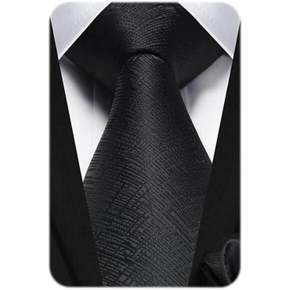 Ties for Men Solid Houndstooth Neckties Handkerchief Formal Business Formal - Picture 1 of 7